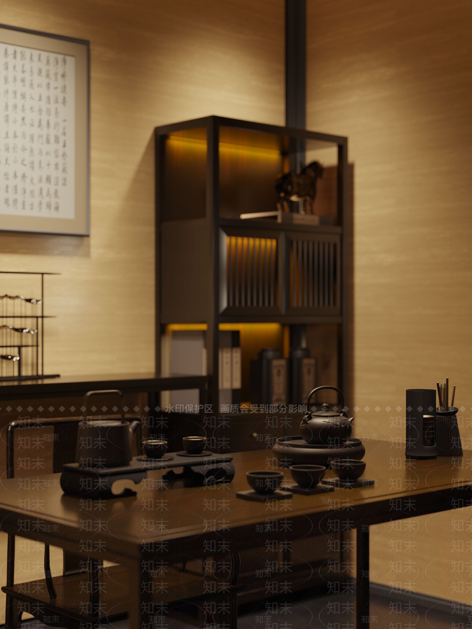 现代茶室3D模型下载【ID:1198600961】