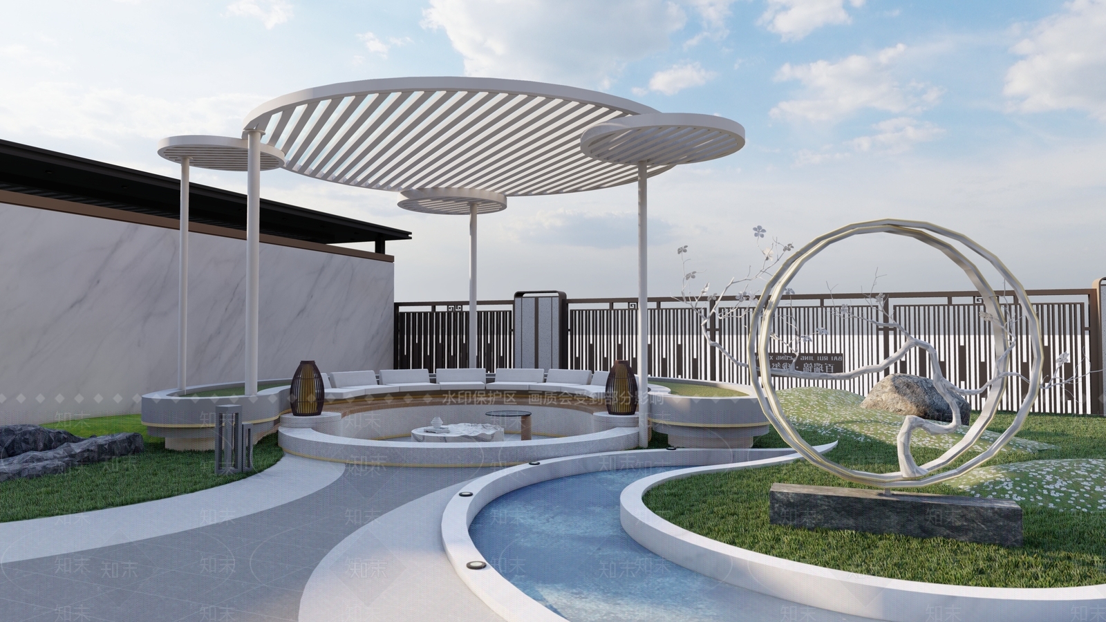 现代简约亭子SU模型下载【ID:1198603105】