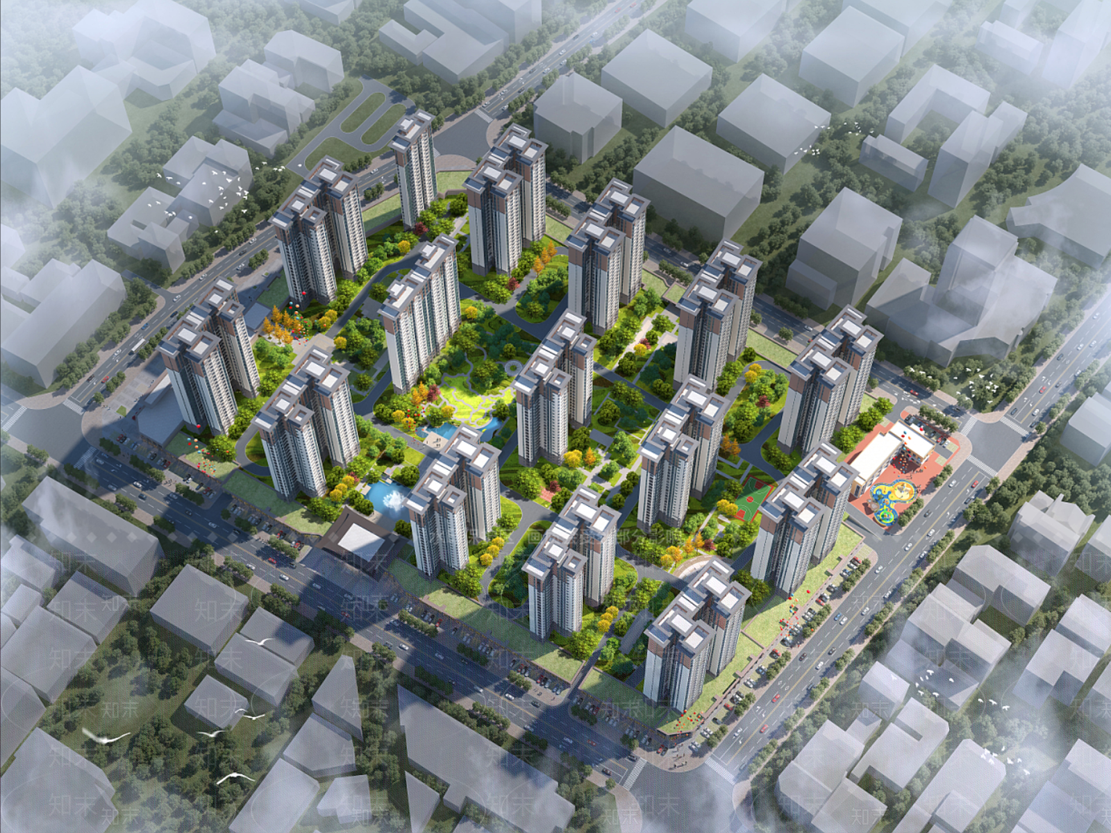 现代高层住宅3D模型下载【ID:1198605854】