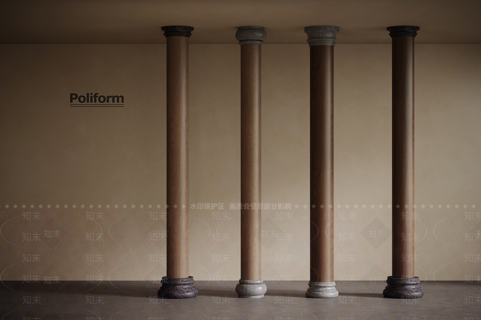 新中式柱子3D模型下载【ID:1198606031】
