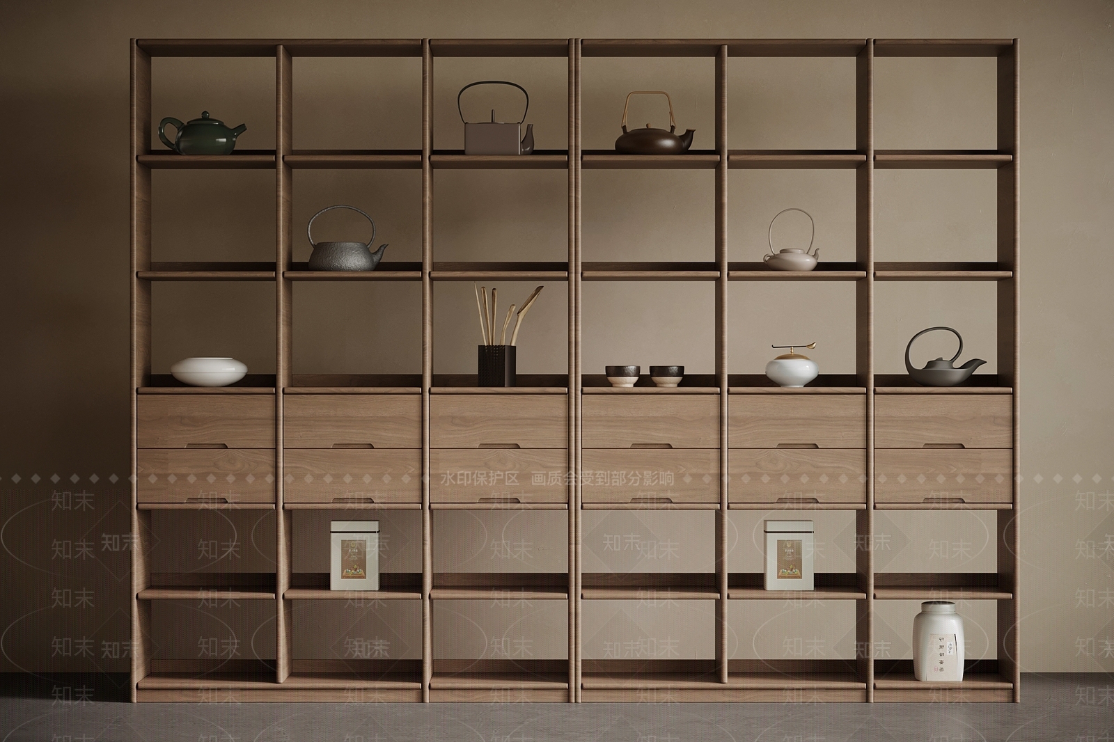 新中式博古架3D模型下载【ID:1198606494】