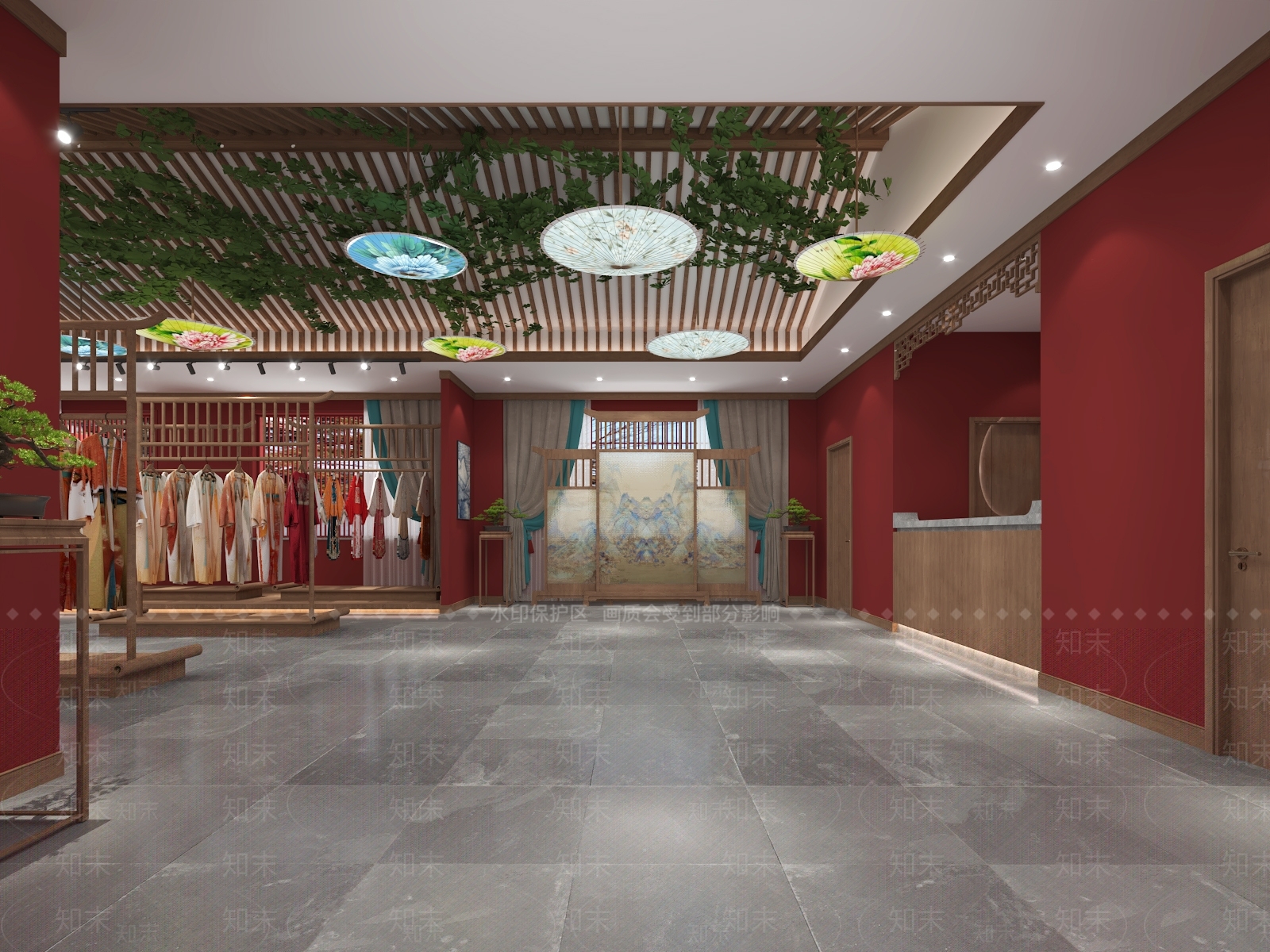 中式新中式服装店3D模型下载【ID:1198607866】