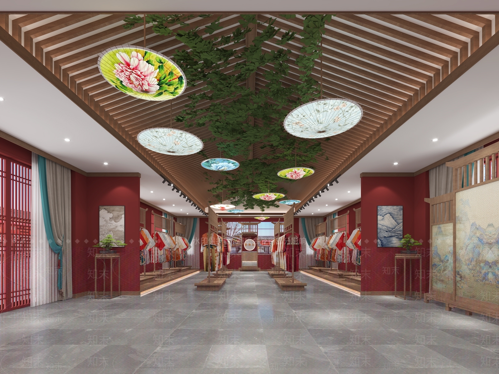 中式新中式服装店3D模型下载【ID:1198607866】