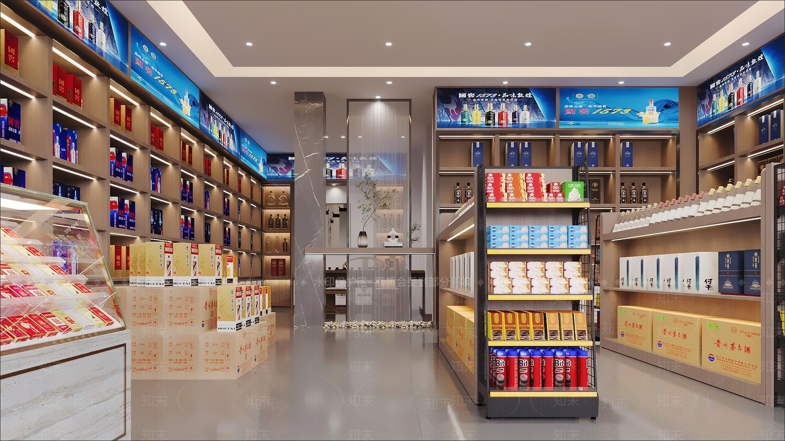 现代烟酒店3D模型下载【ID:1198611655】
