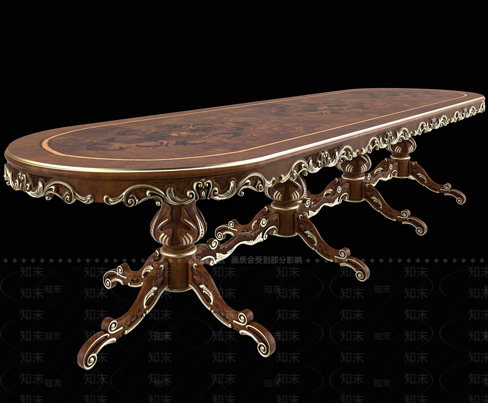 欧式茶几SU模型下载【ID:1198610994】