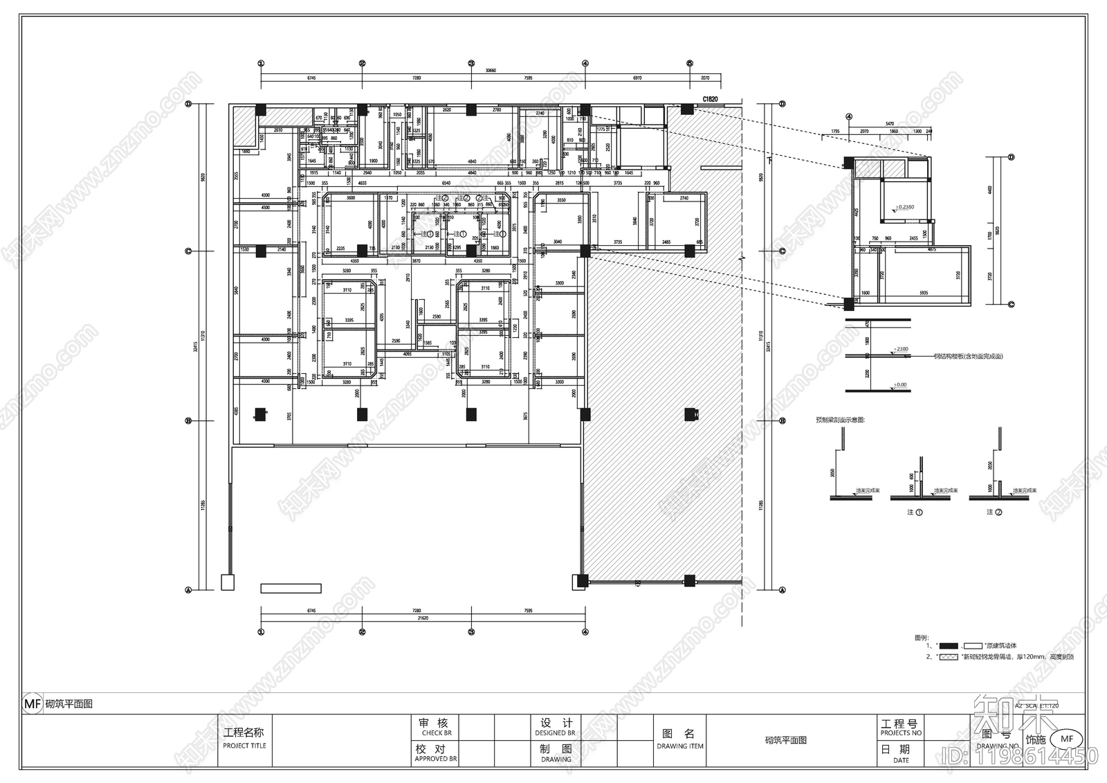 现代轻奢医院cad施工图下载【ID:1198614450】