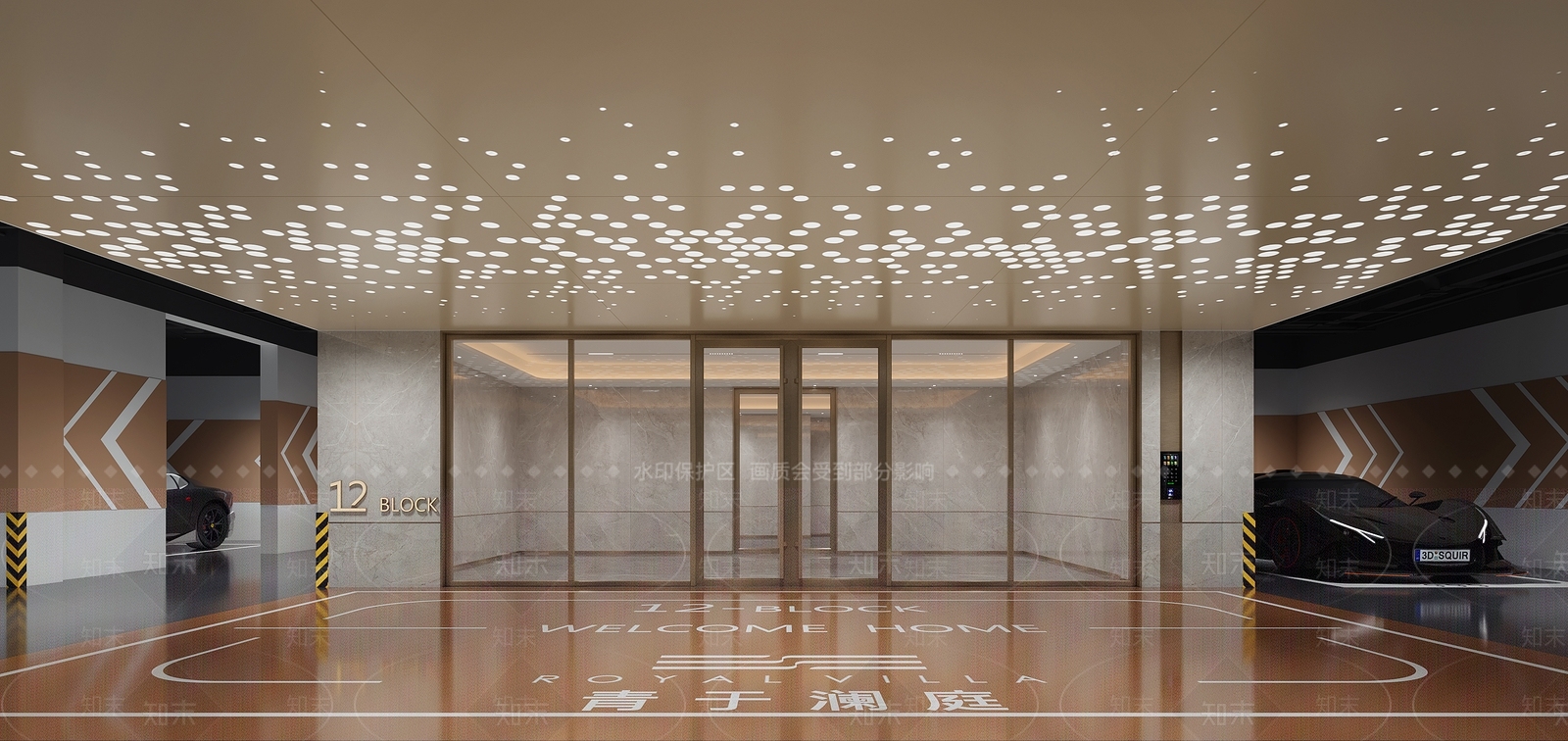 现代地下车库3D模型下载【ID:1198618194】