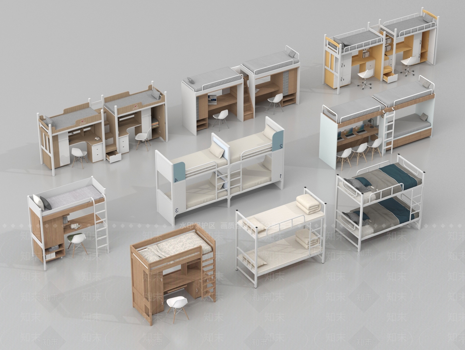 现代上下床SU模型下载【ID:1198619323】