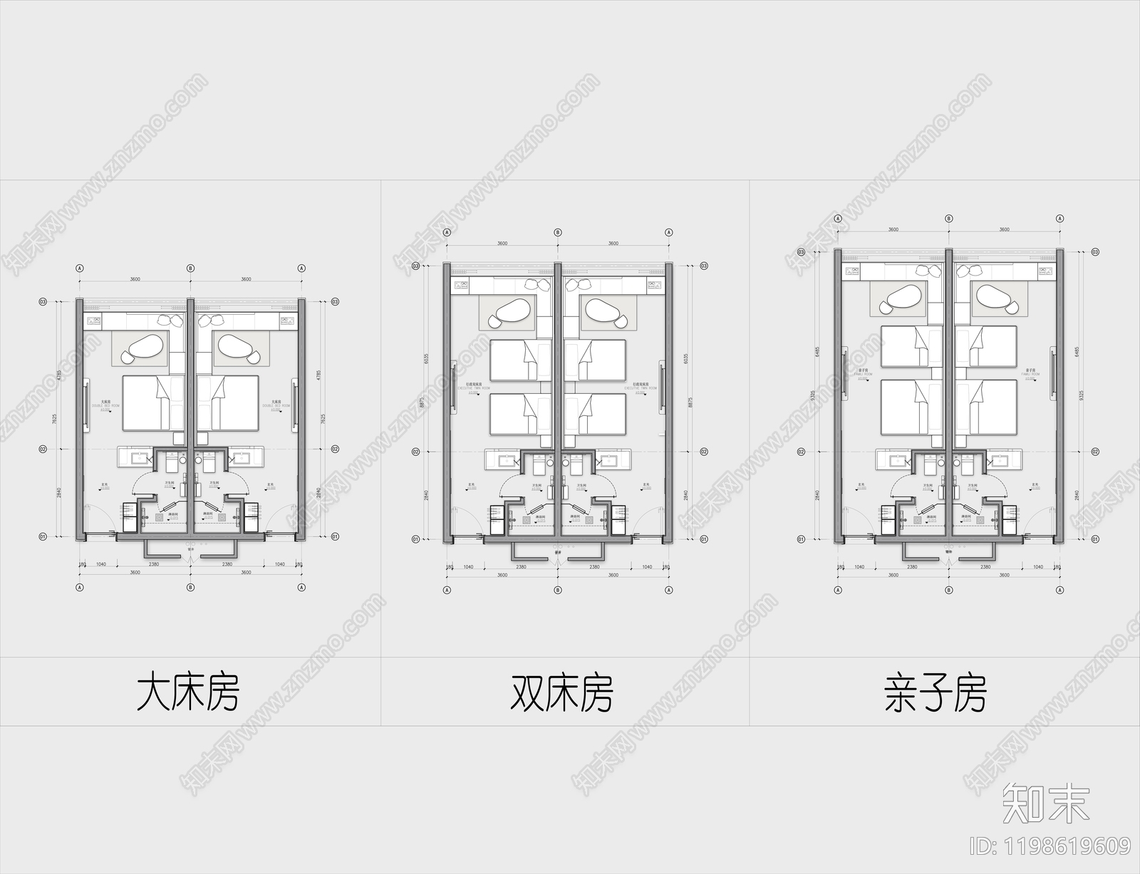 酒店客房施工图下载【ID:1198619609】