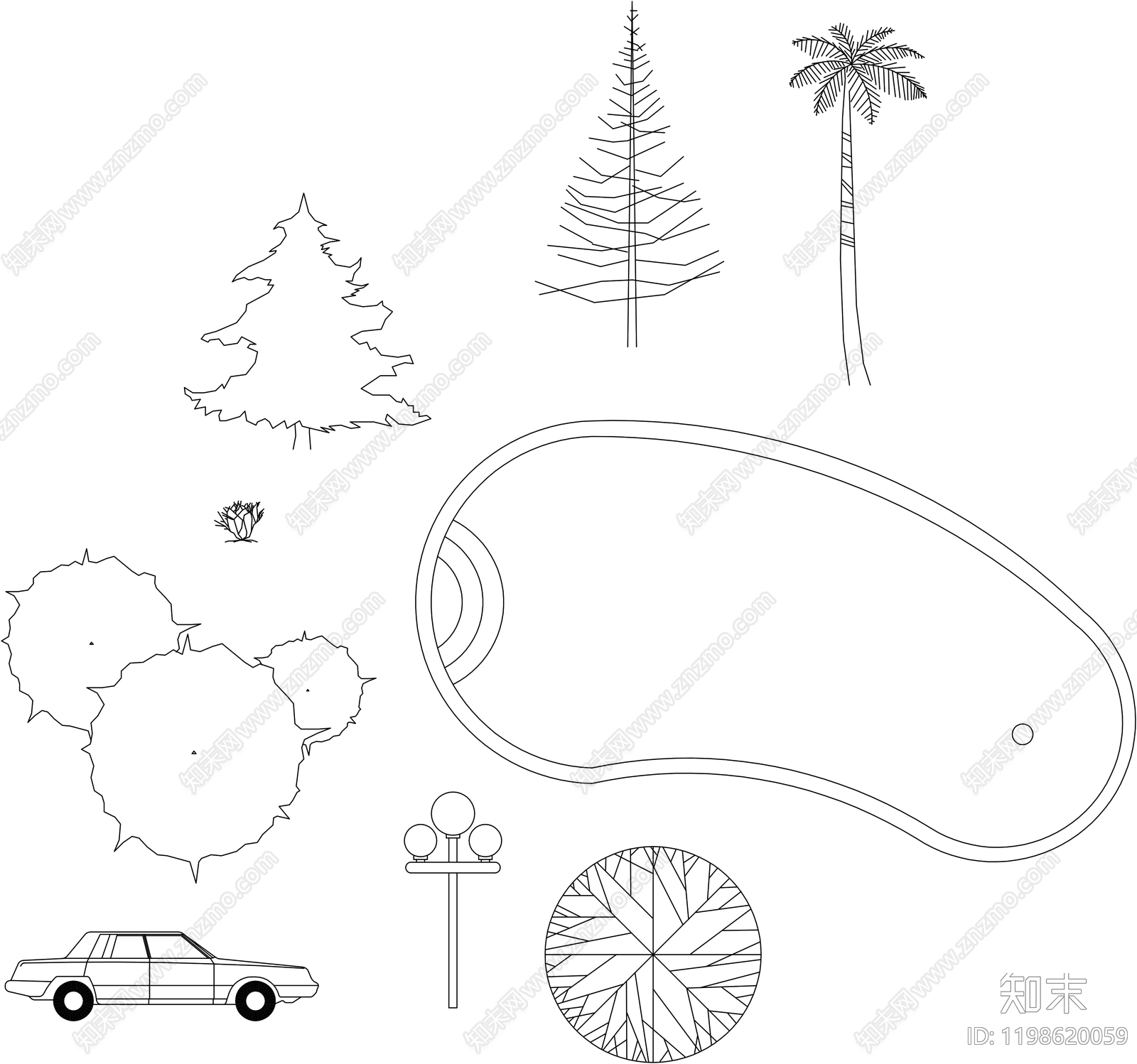 现代绿植施工图下载【ID:1198620059】