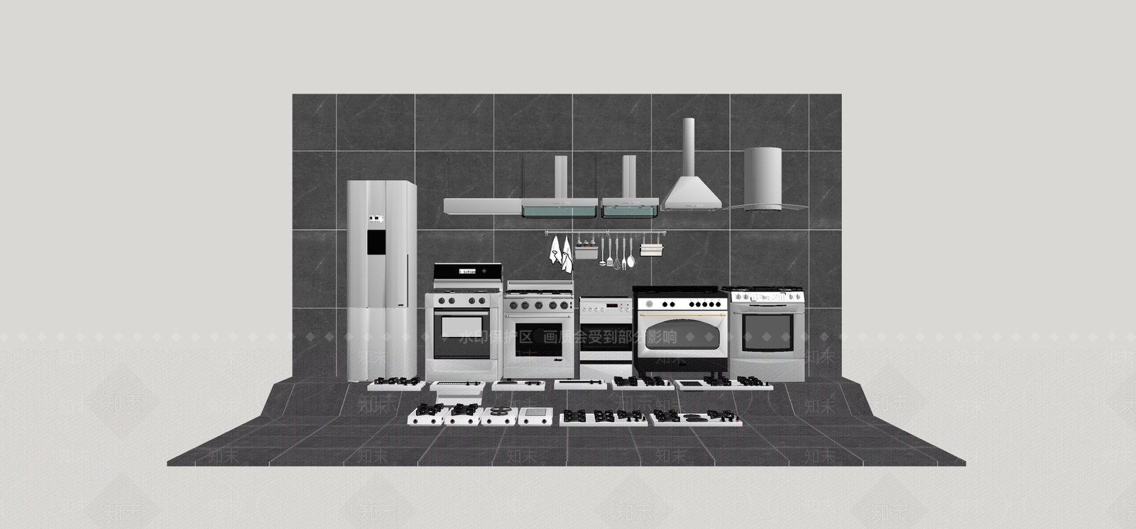 厨房用品组合SU模型下载【ID:1198620602】