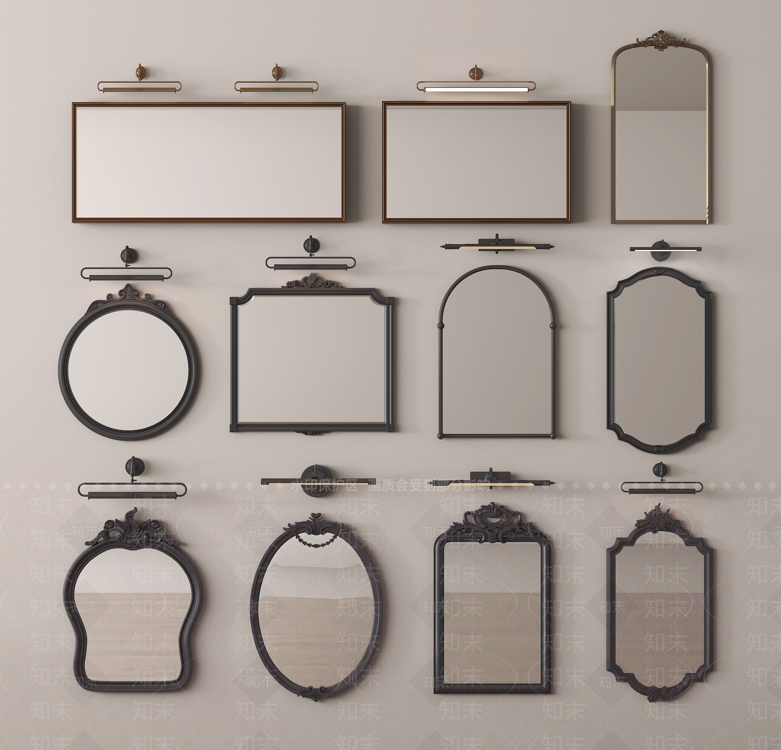 法式镜子SU模型下载【ID:1198620716】