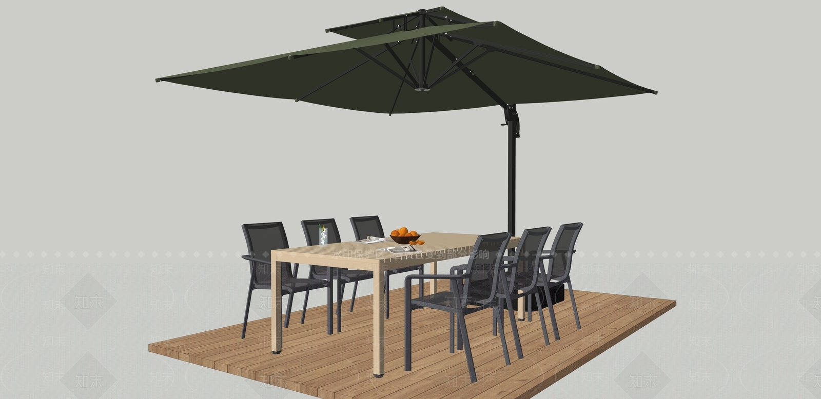 现代户外桌椅SU模型下载【ID:1198621089】