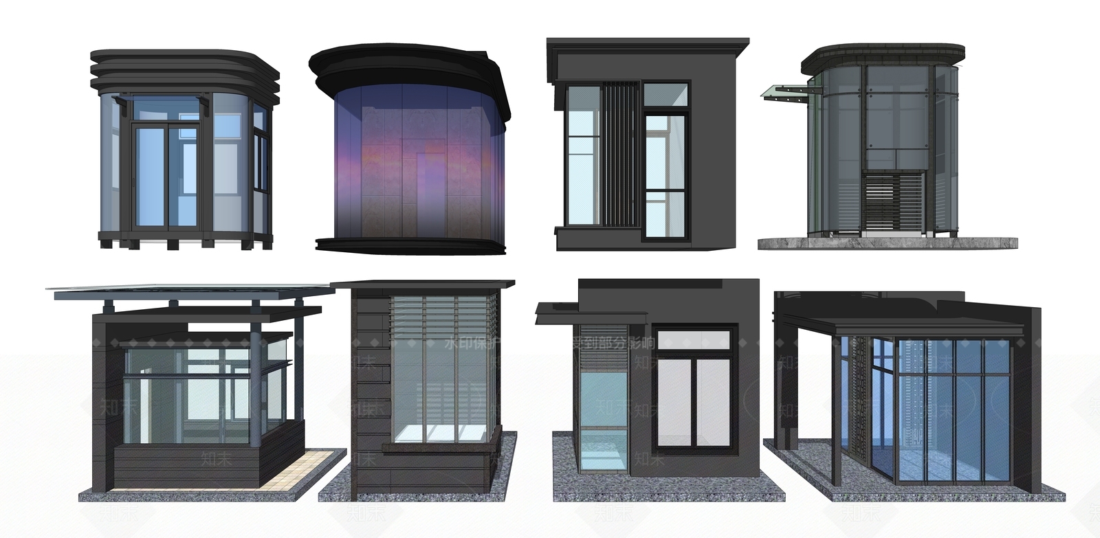 现代门卫室SU模型下载【ID:1198621140】