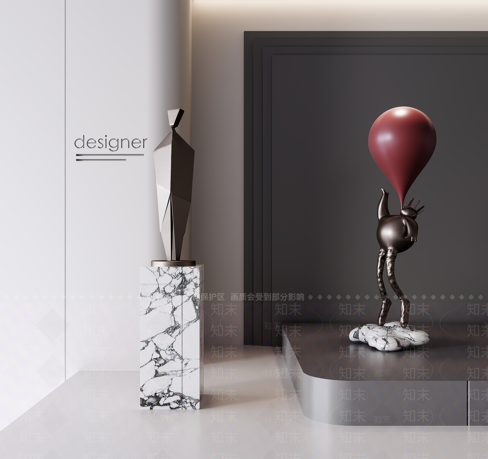 现代意式雕塑摆件3D模型下载【ID:1198625573】