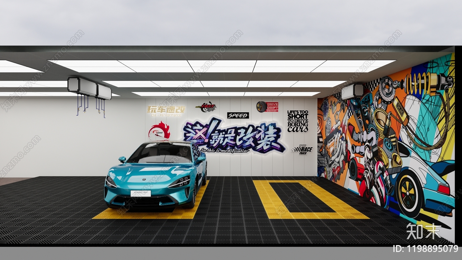 工业汽车4S店SU模型下载【ID:1198895079】