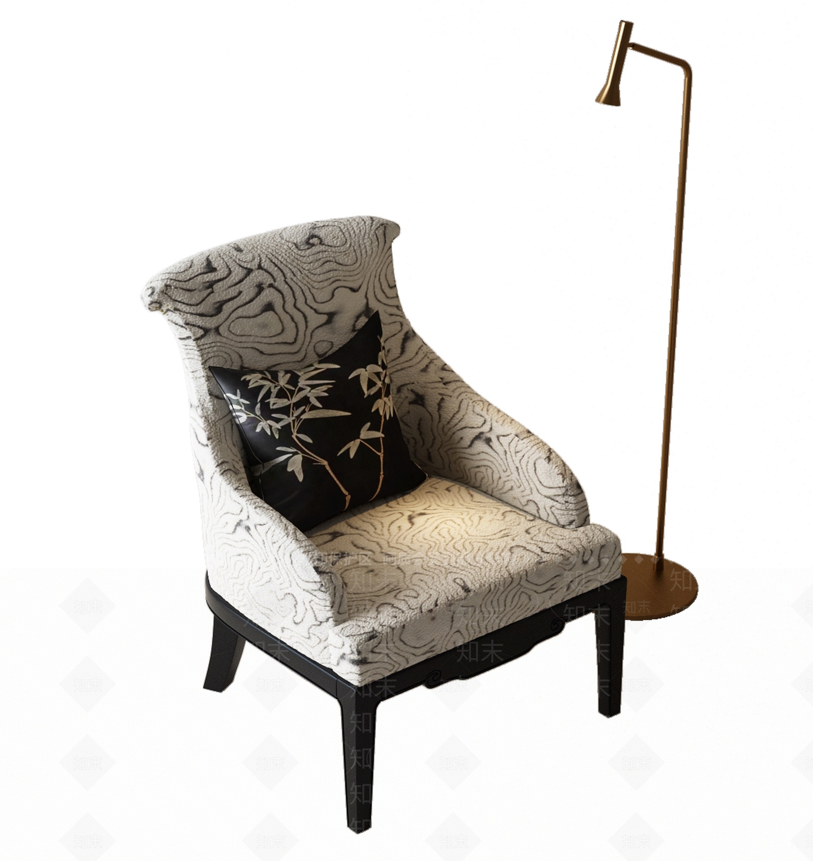 美式欧式休闲椅SU模型下载【ID:1198629459】