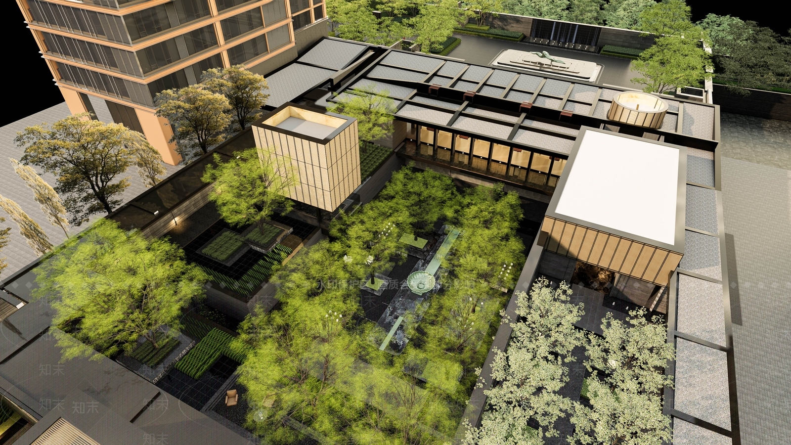 意式轻奢售楼处建筑SU模型下载【ID:1198631151】