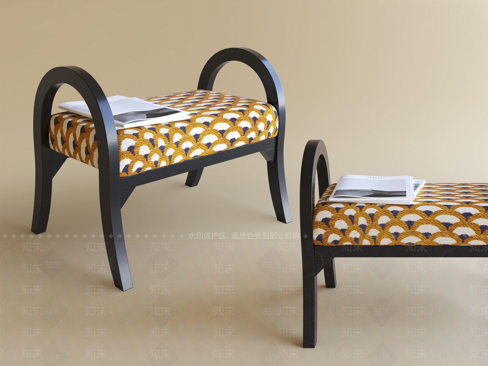 现代沙发凳SU模型下载【ID:1198631559】