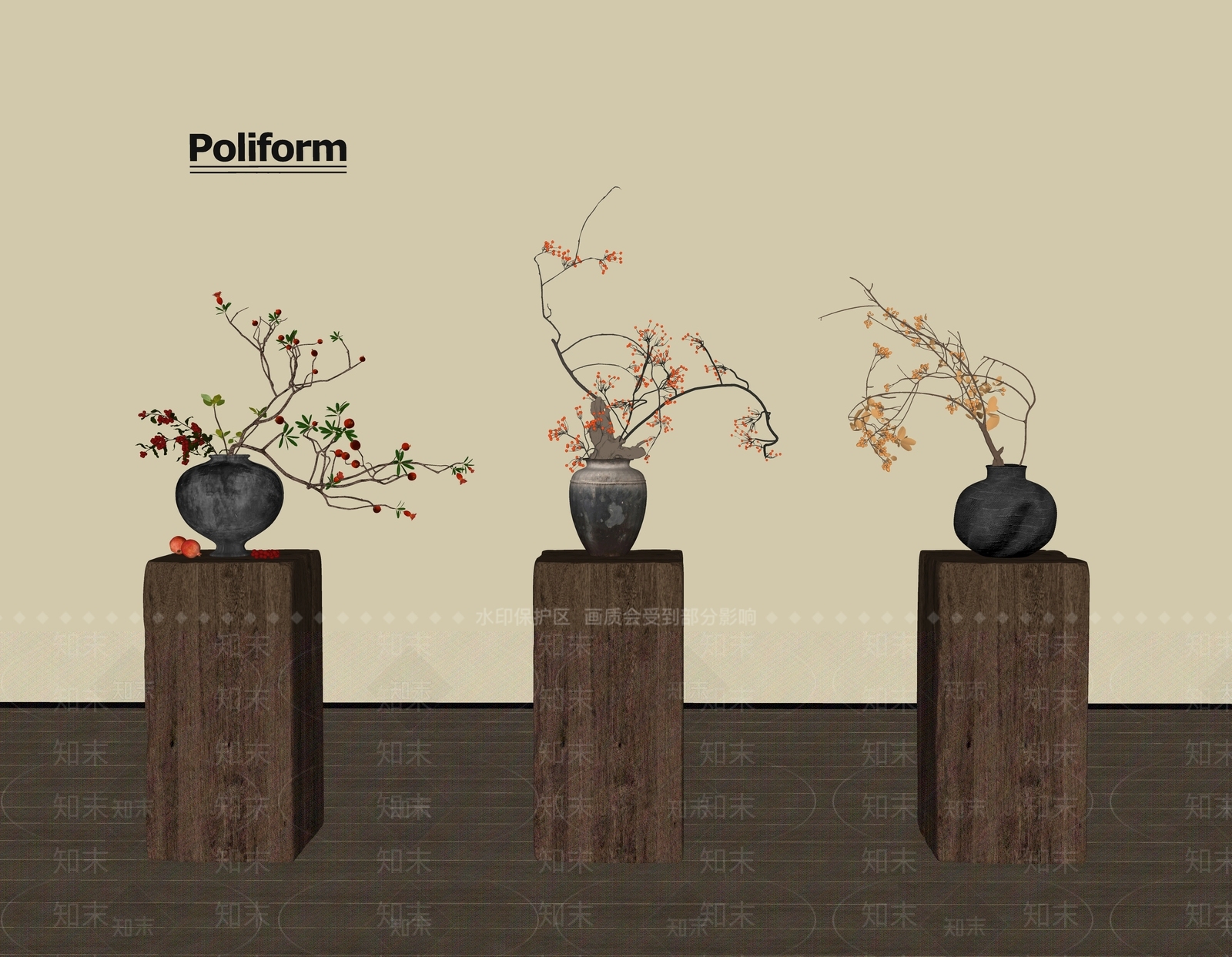 新中式中古花艺SU模型下载【ID:1198633521】