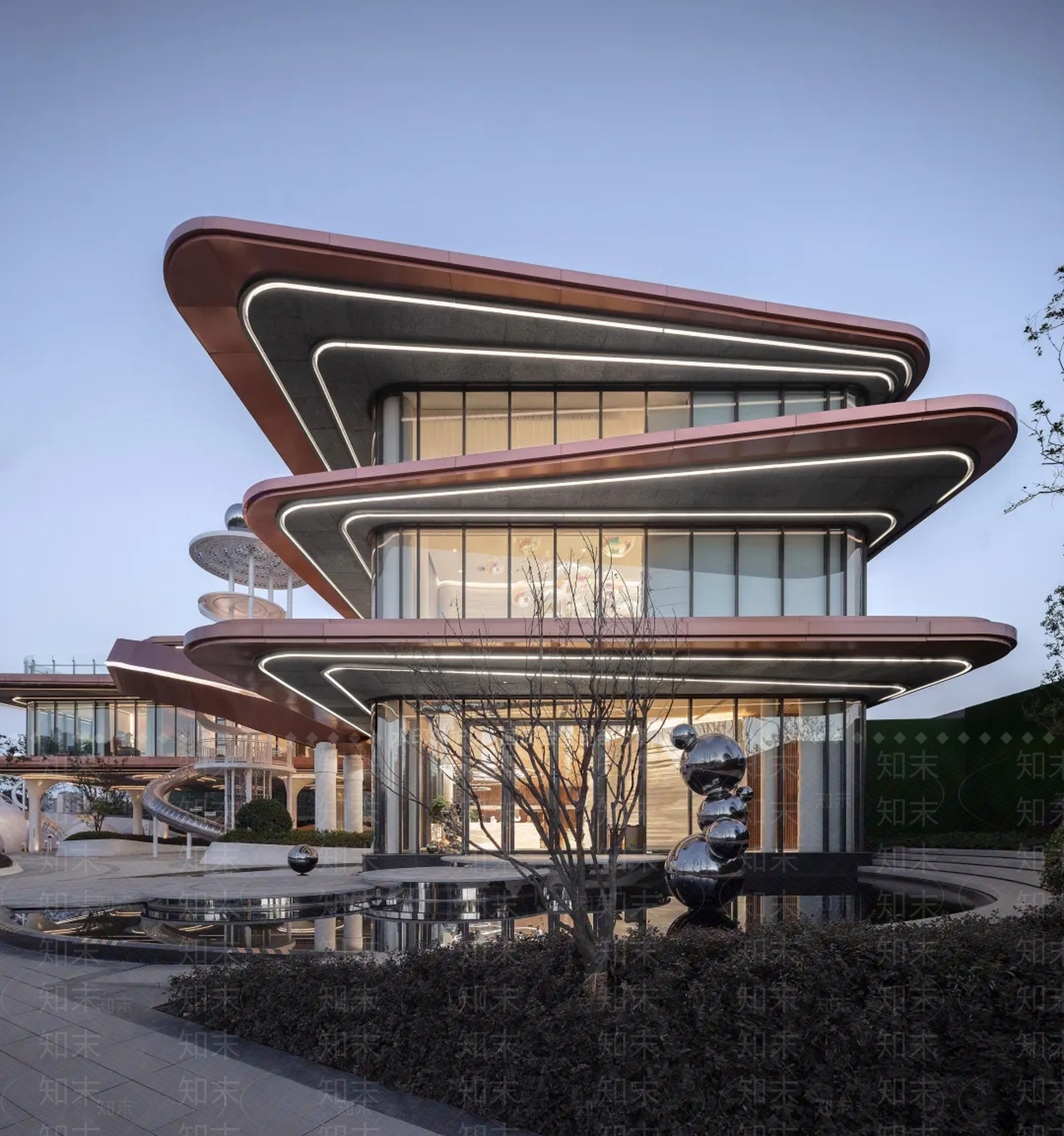 现代售楼处建筑SU模型下载【ID:1198638815】