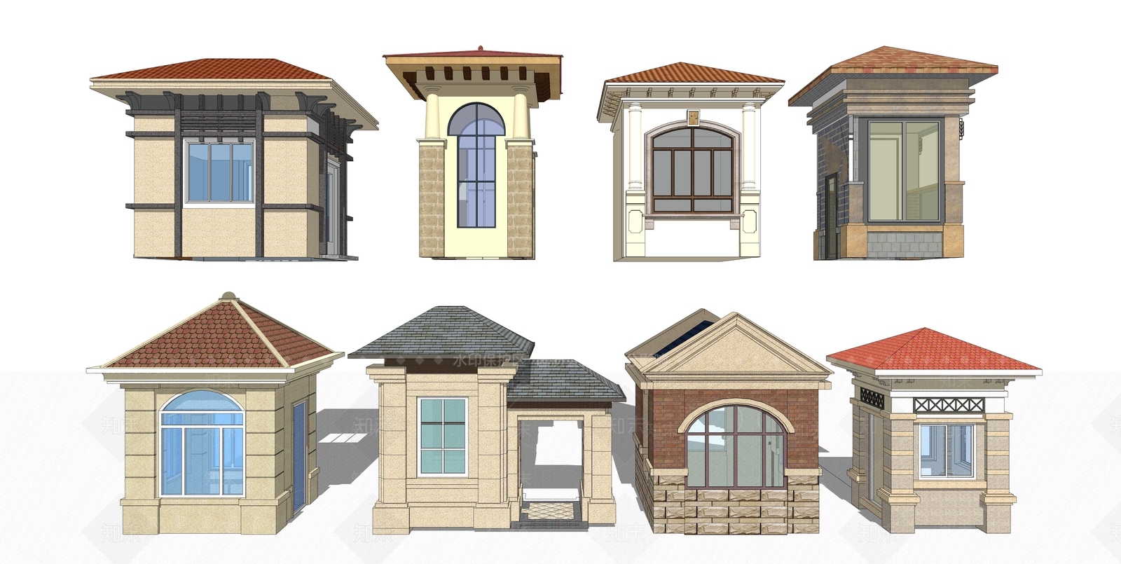 欧式门卫室SU模型下载【ID:1198641148】