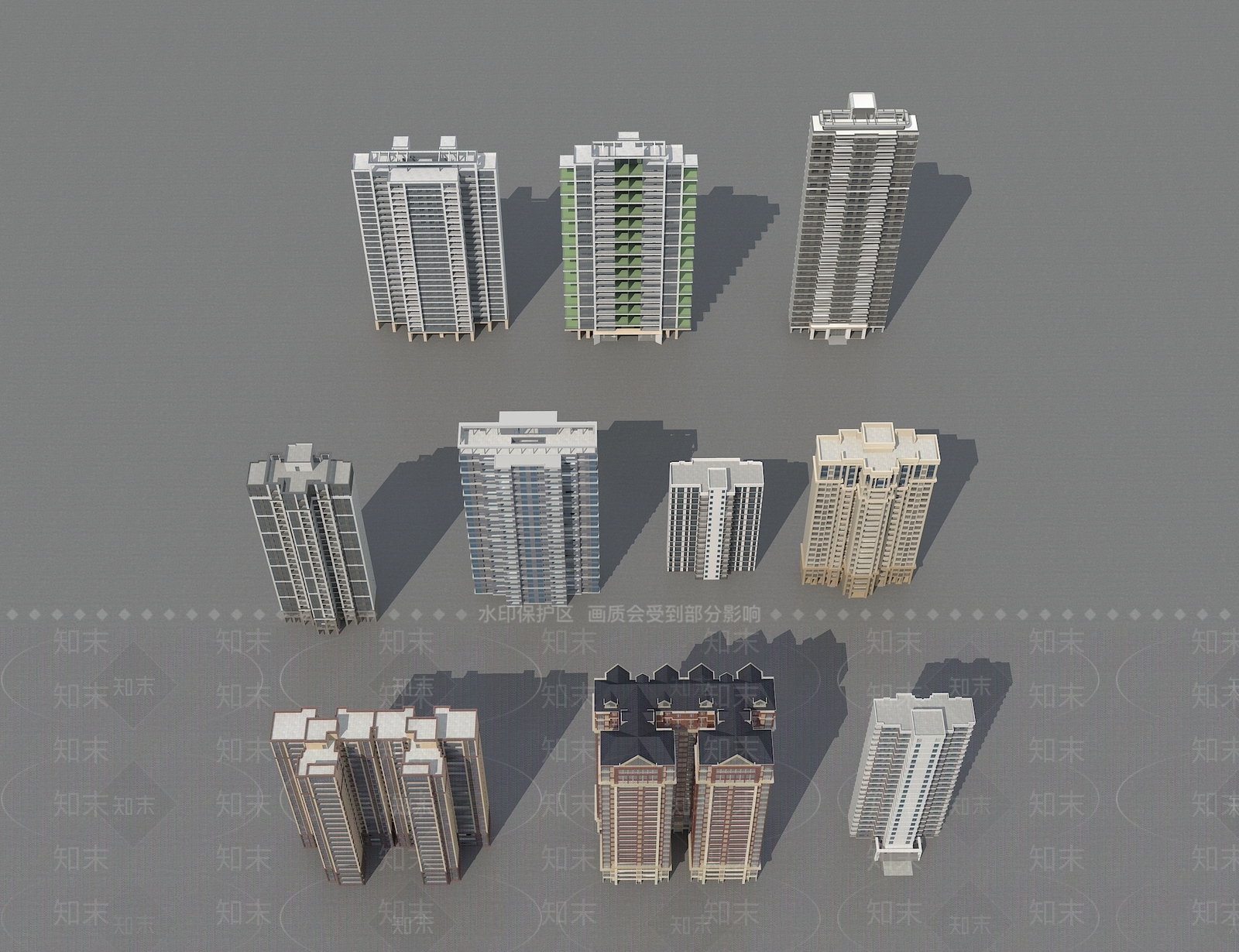 现代高层住宅SU模型下载【ID:1198641548】