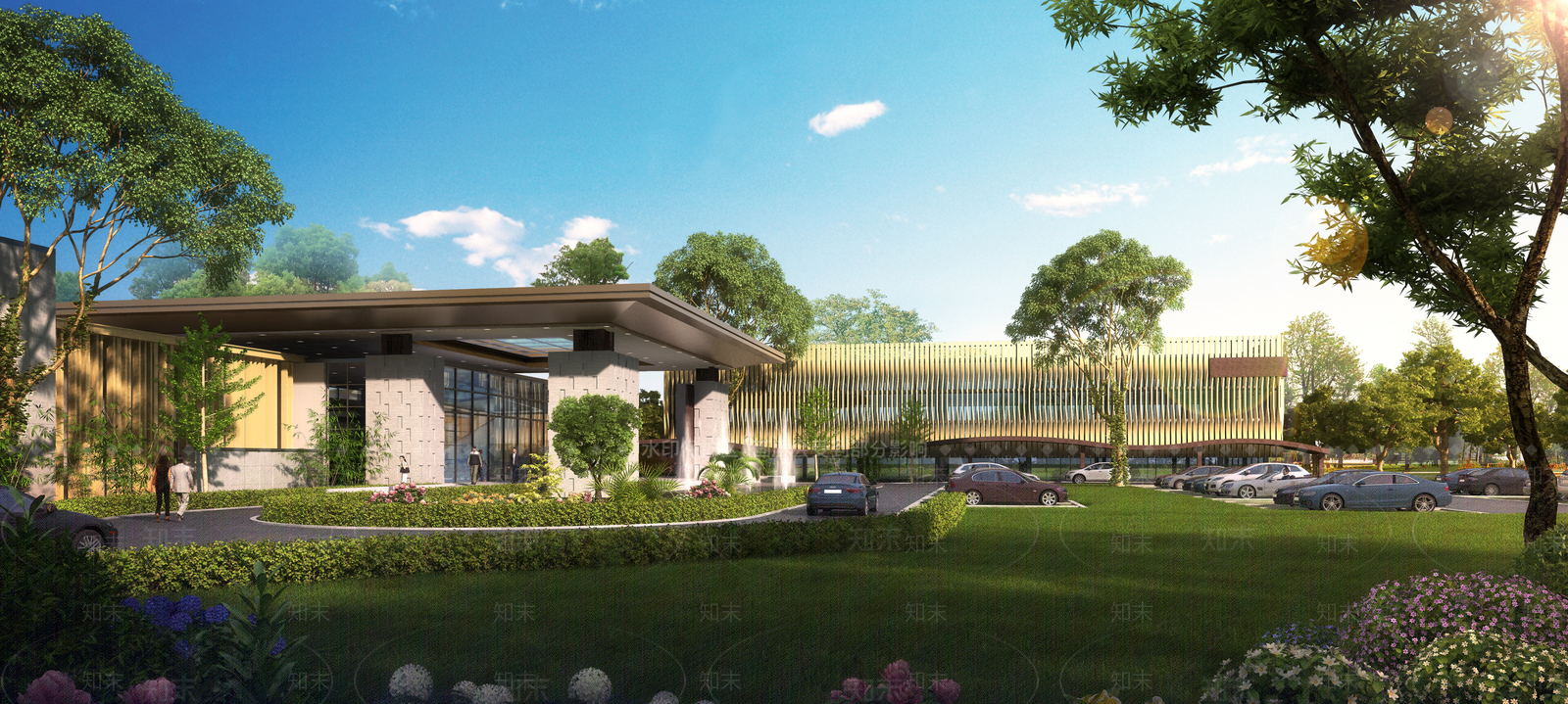 新中式中式餐饮建筑SU模型下载【ID:1198643573】