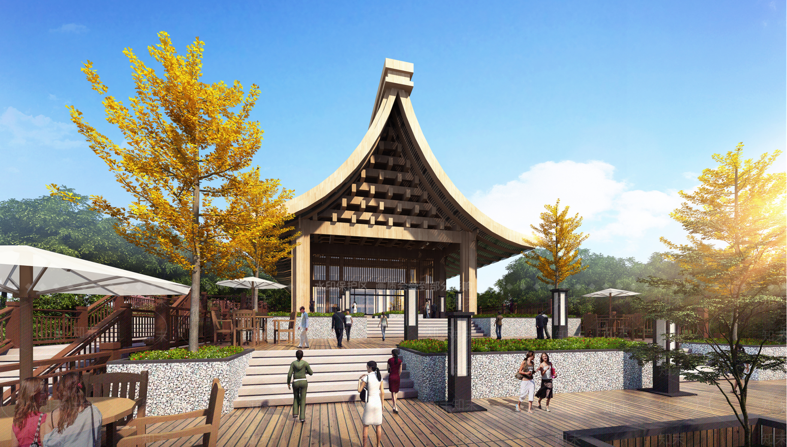 新中式中式古建筑SU模型下载【ID:1198646574】