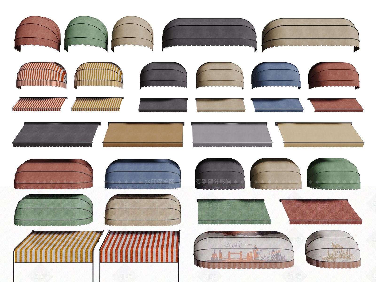 现代欧式雨棚SU模型下载【ID:1198764396】