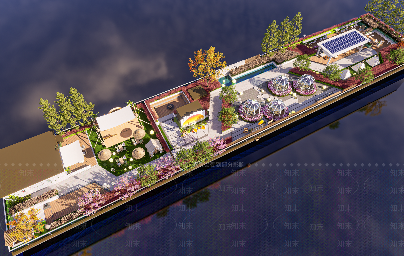 现代屋顶花园SU模型下载【ID:1198648028】