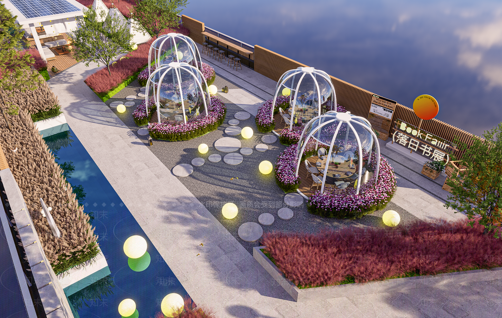 现代屋顶花园SU模型下载【ID:1198648028】