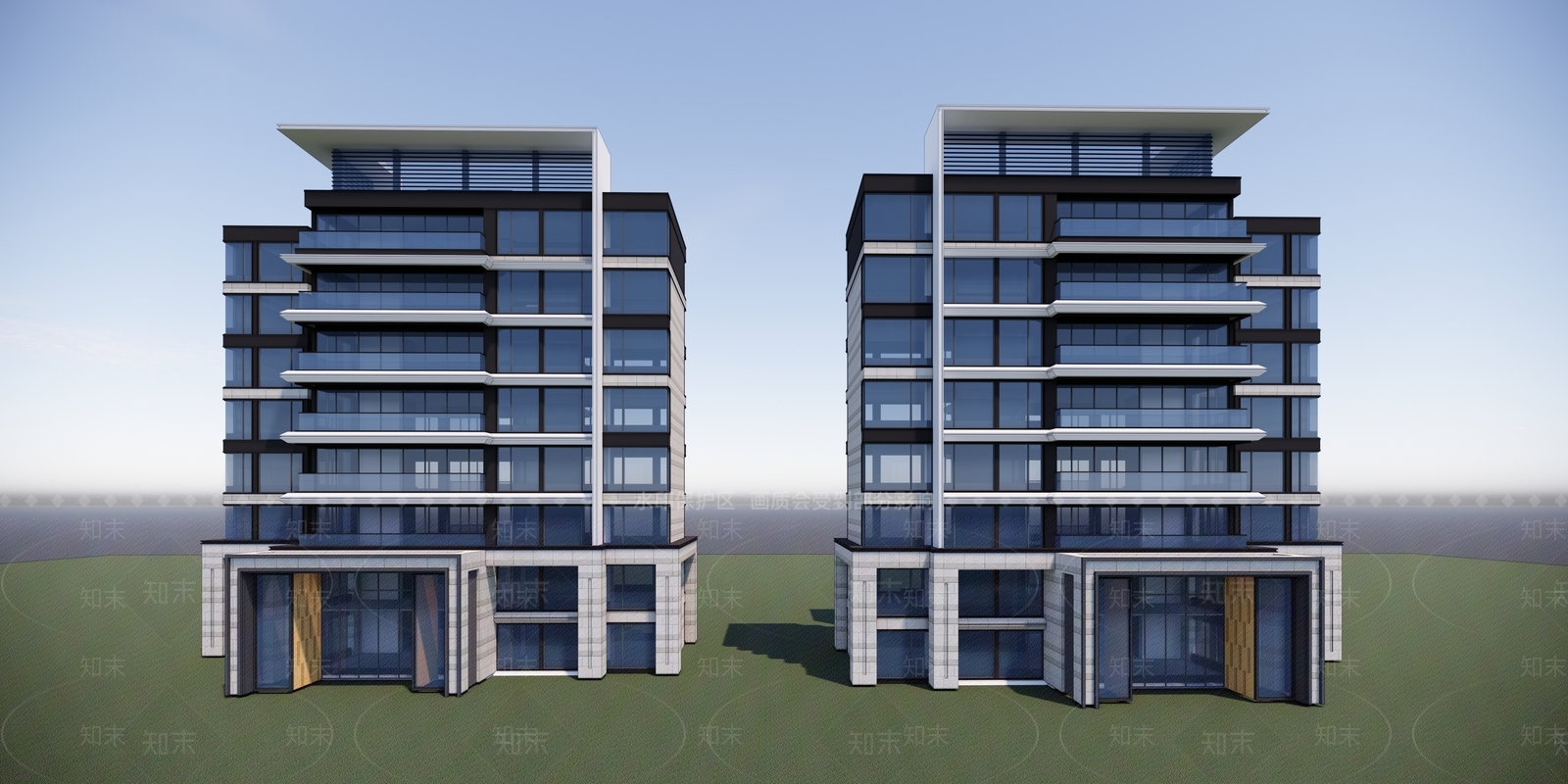 现代多层住宅SU模型下载【ID:1198648711】