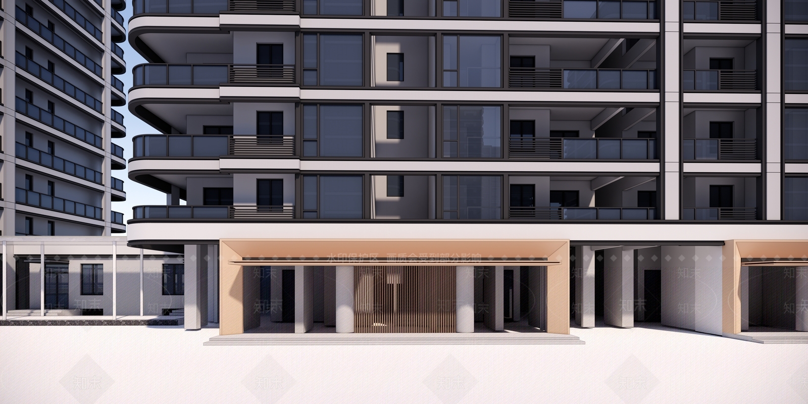 现代高层住宅SU模型下载【ID:1198649330】
