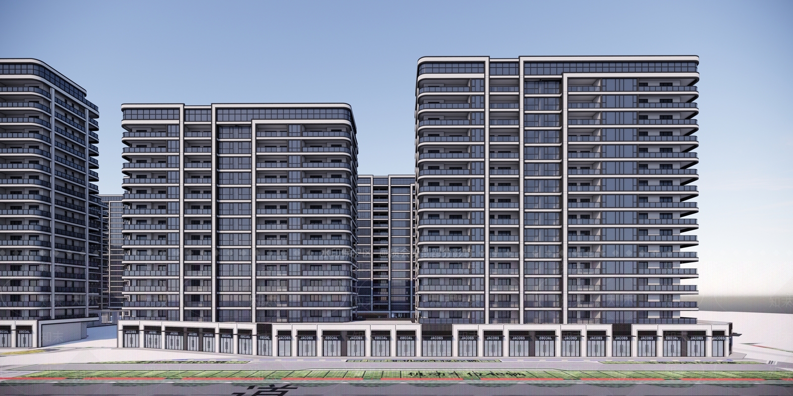 现代高层住宅SU模型下载【ID:1198649330】