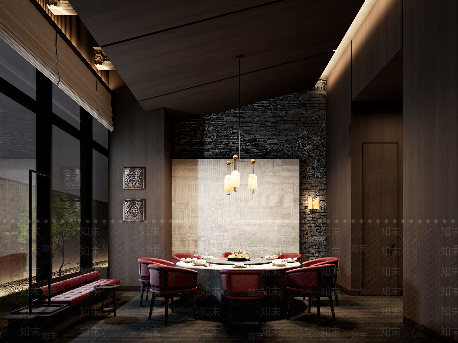 新中式中式包厢SU模型下载【ID:1198650425】