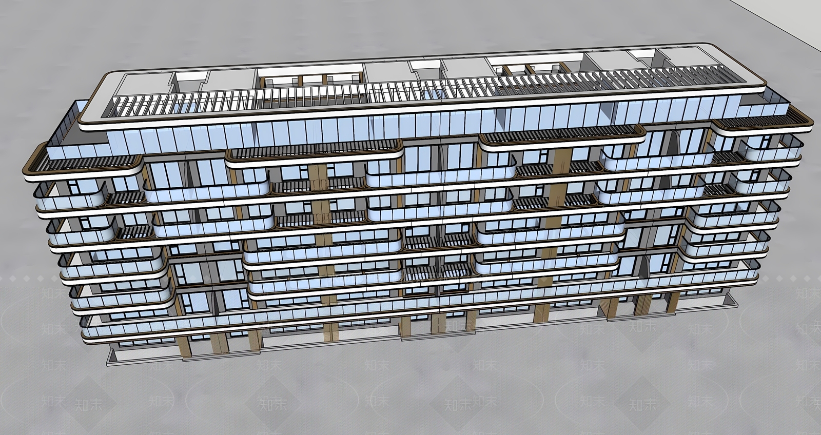现代多层住宅SU模型下载【ID:1198650567】
