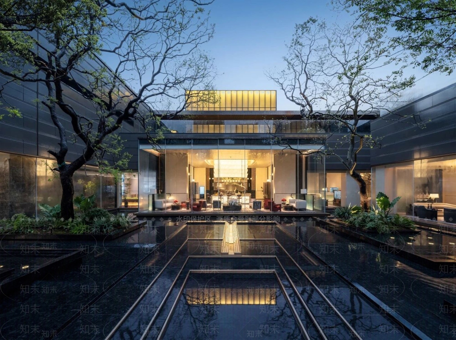 现代小区景观SU模型下载【ID:1198651258】