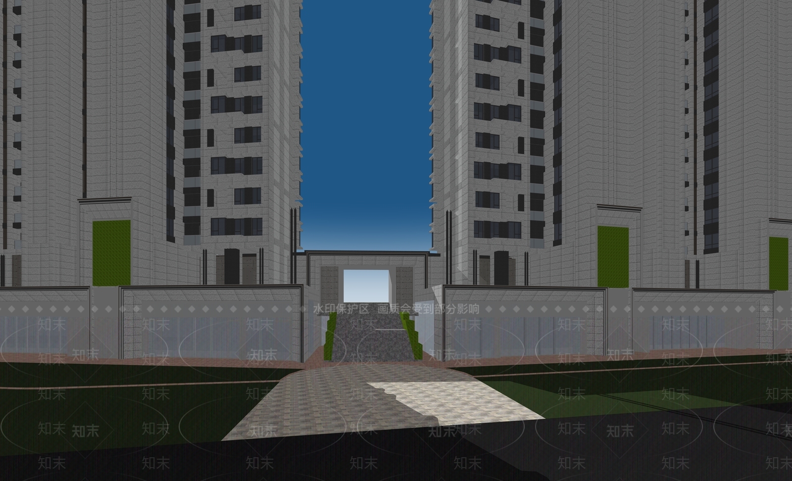 现代高层住宅SU模型下载【ID:1198654209】