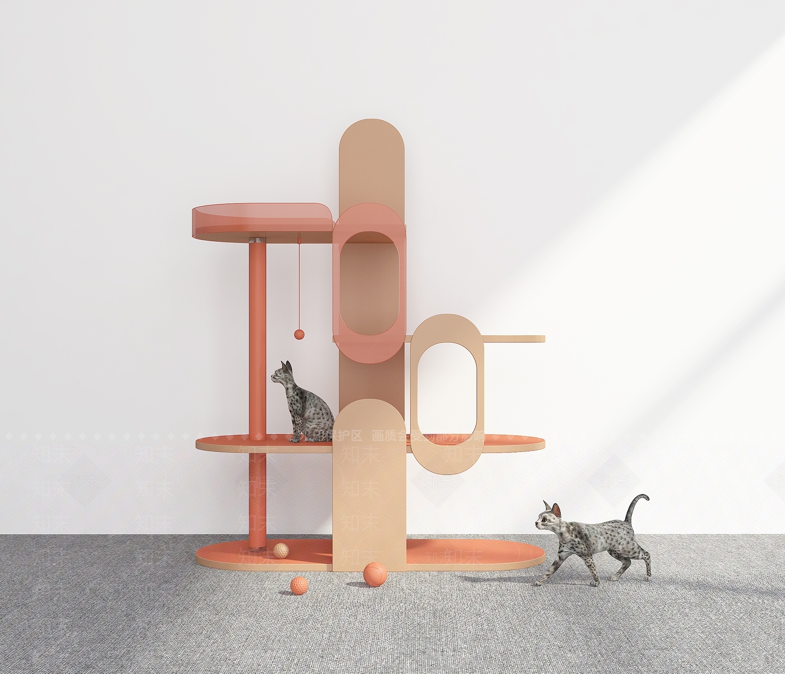 猫爬架3D模型下载【ID:1198655194】