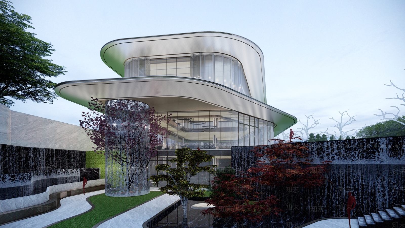 现代售楼处建筑SU模型下载【ID:1198657540】