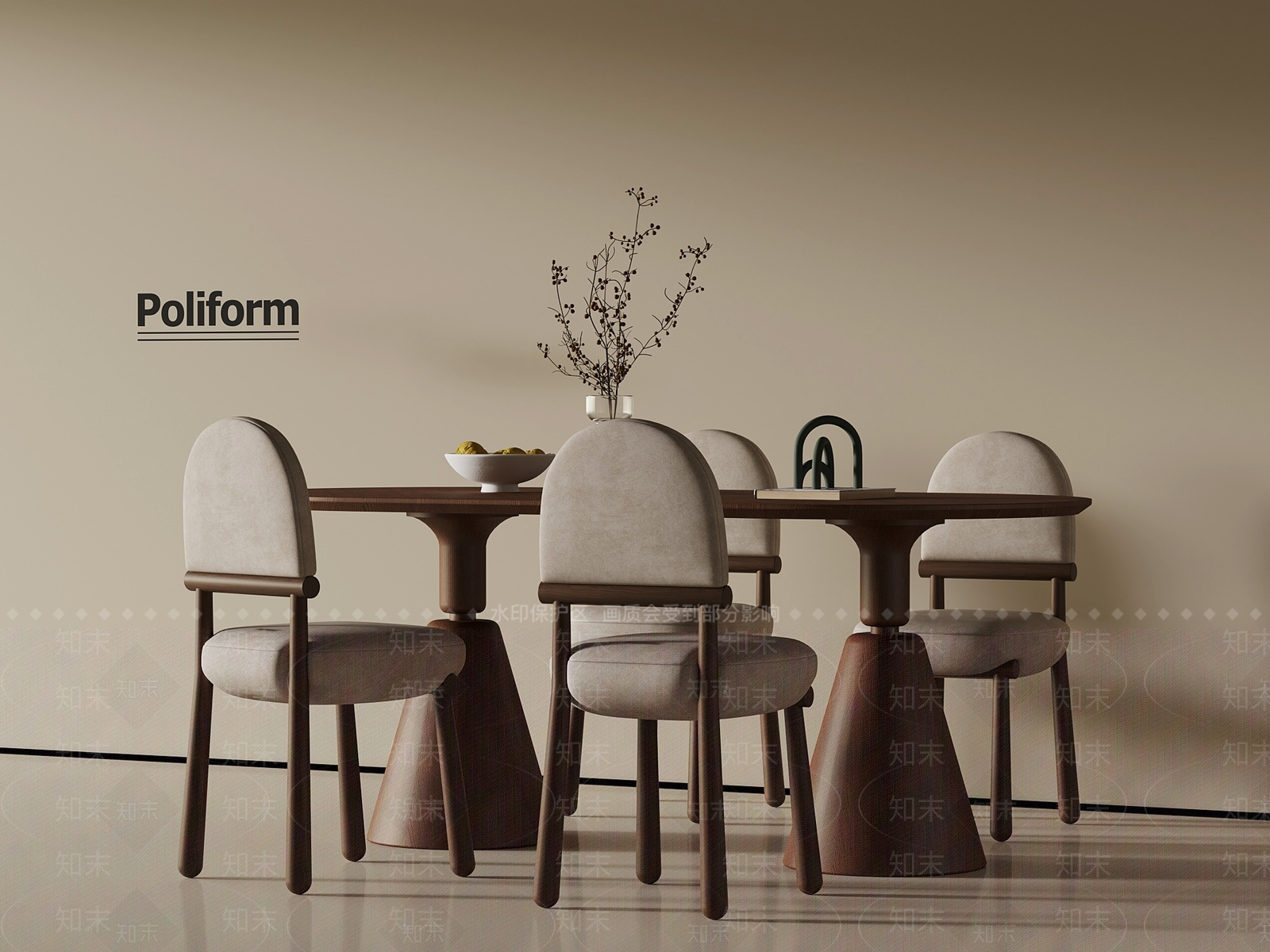 法式中古餐桌椅3D模型下载【ID:1198657863】