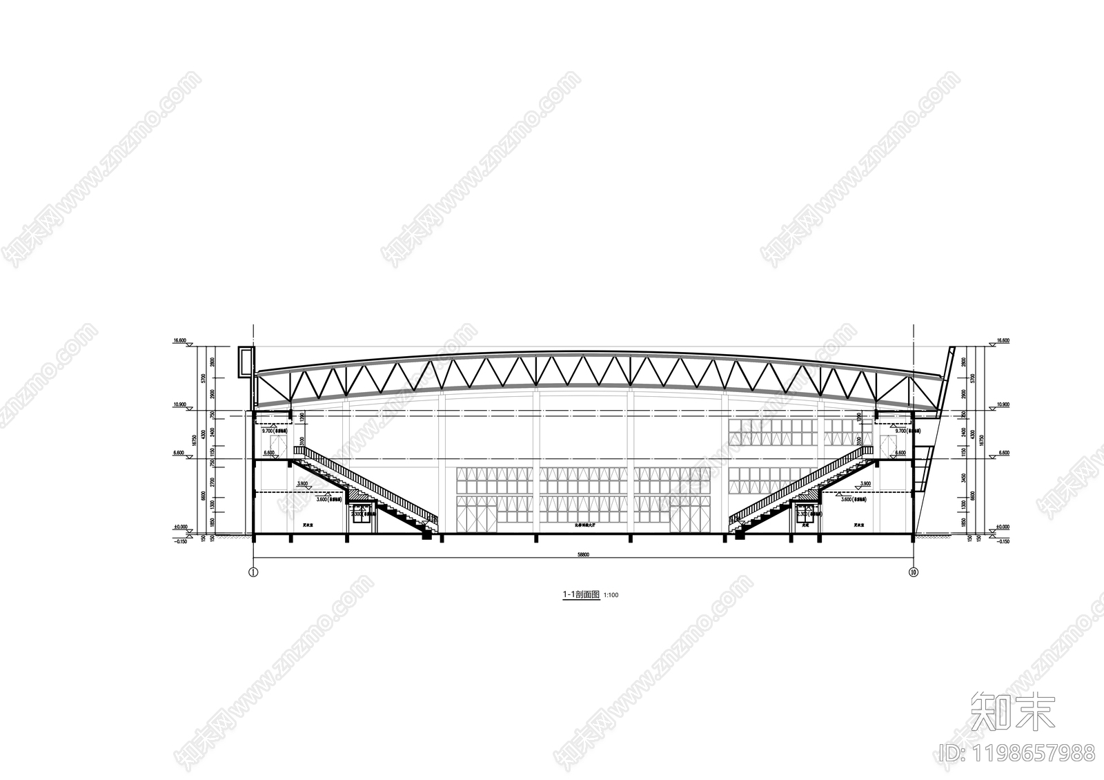 现代学校建筑cad施工图下载【ID:1198657988】