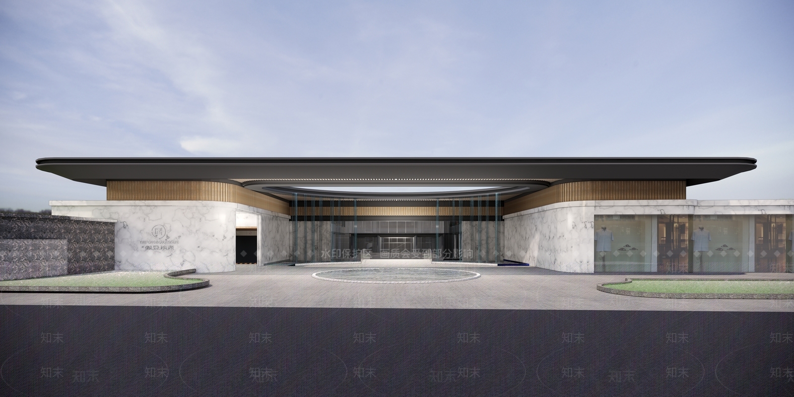 现代售楼处建筑SU模型下载【ID:1198660007】