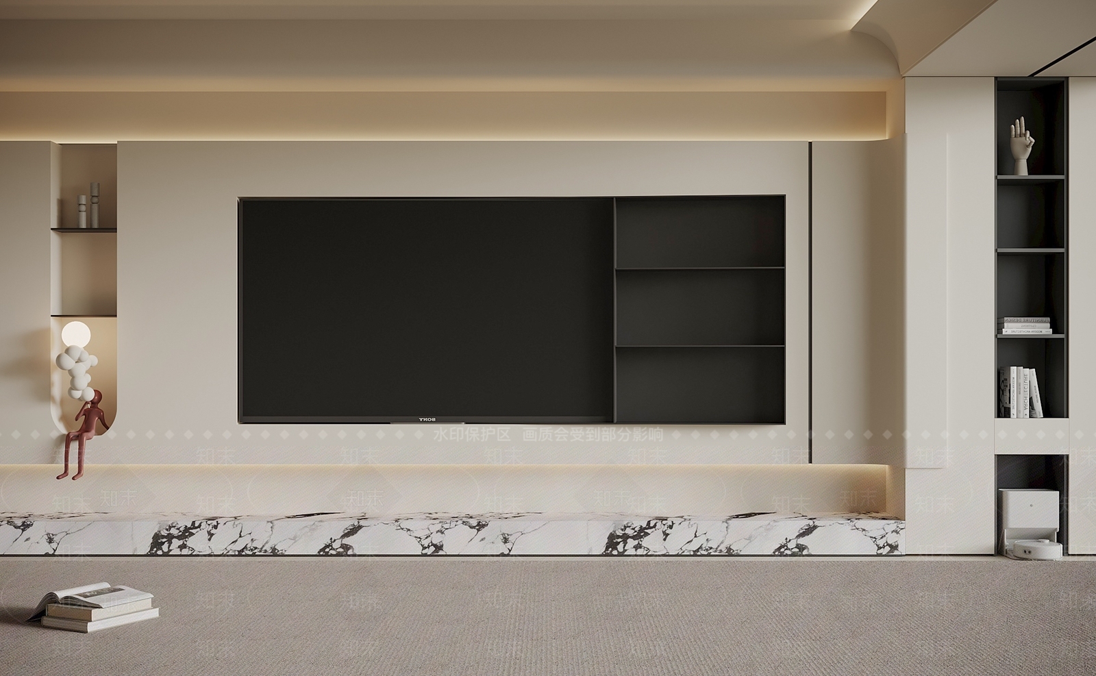 现代电视背景墙3D模型下载【ID:1198661597】