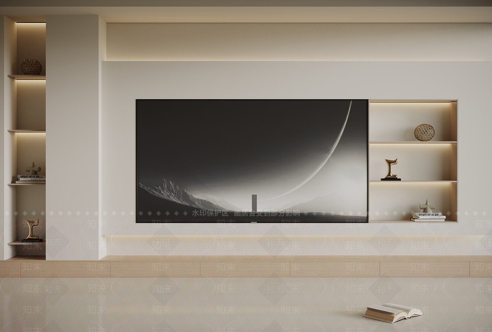 现代电视背景墙3D模型下载【ID:1198661893】