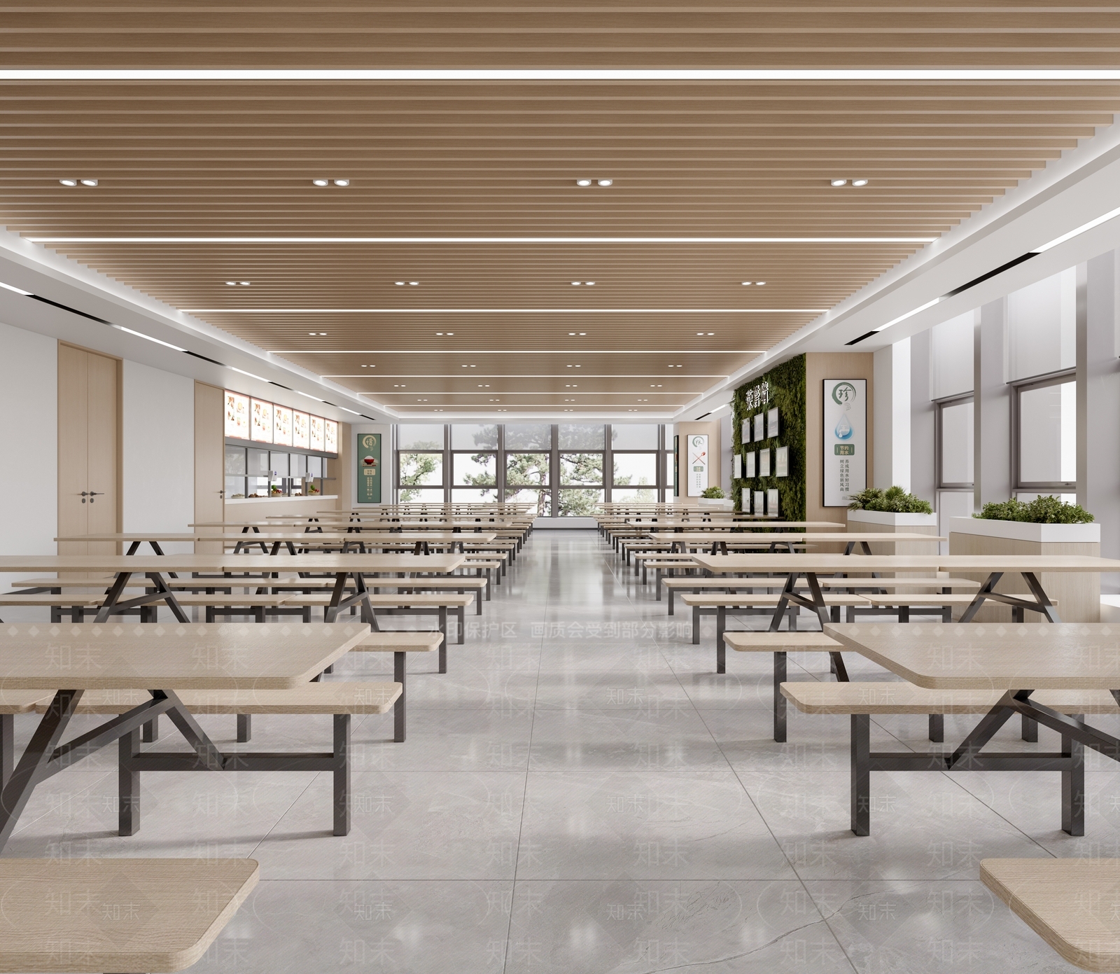 现代原木食堂3D模型下载【ID:1198664519】