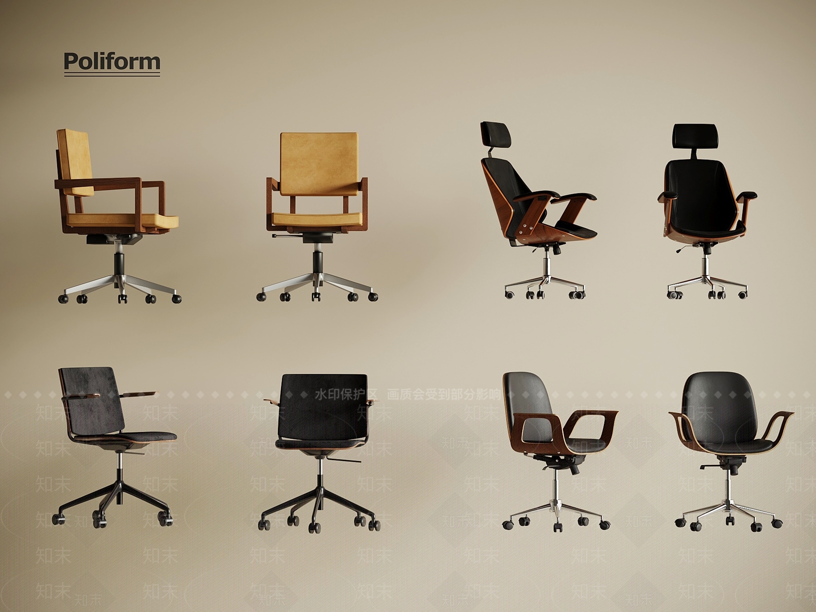 中古办公椅3D模型下载【ID:1198665070】