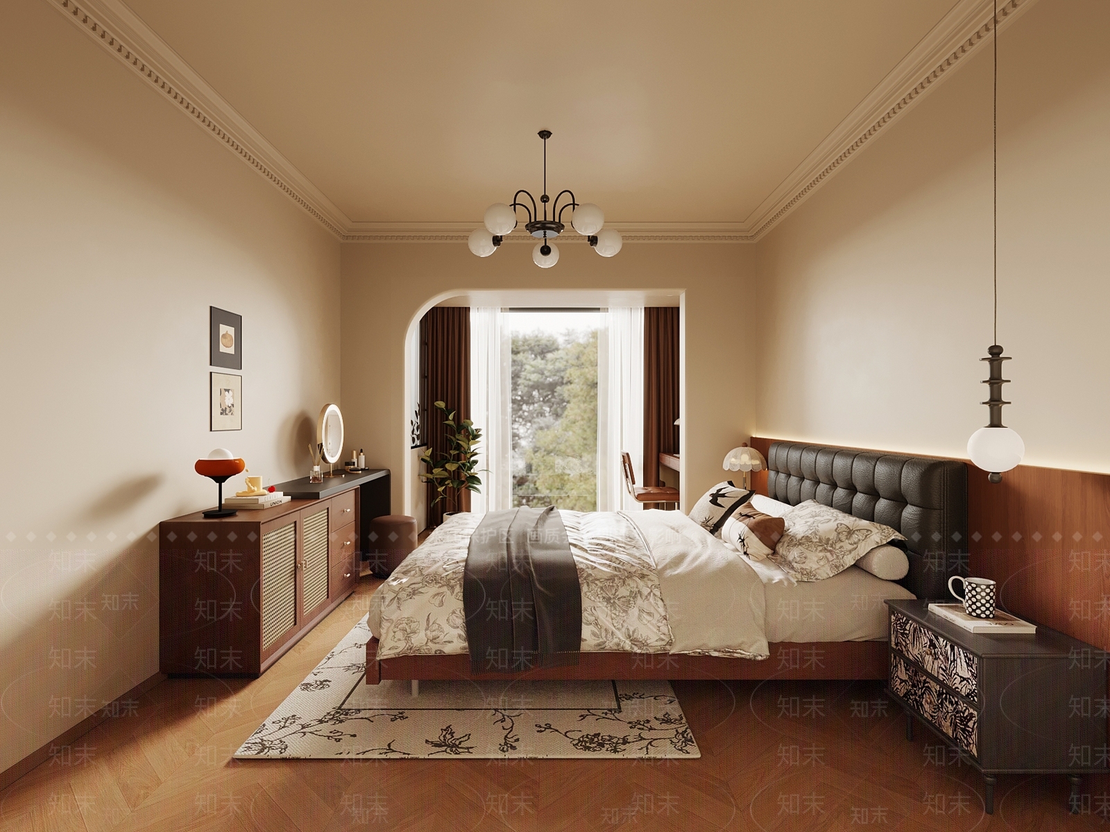 组合式梳妆台（含斗柜）梳妆台3D模型下载【ID:1227274695】