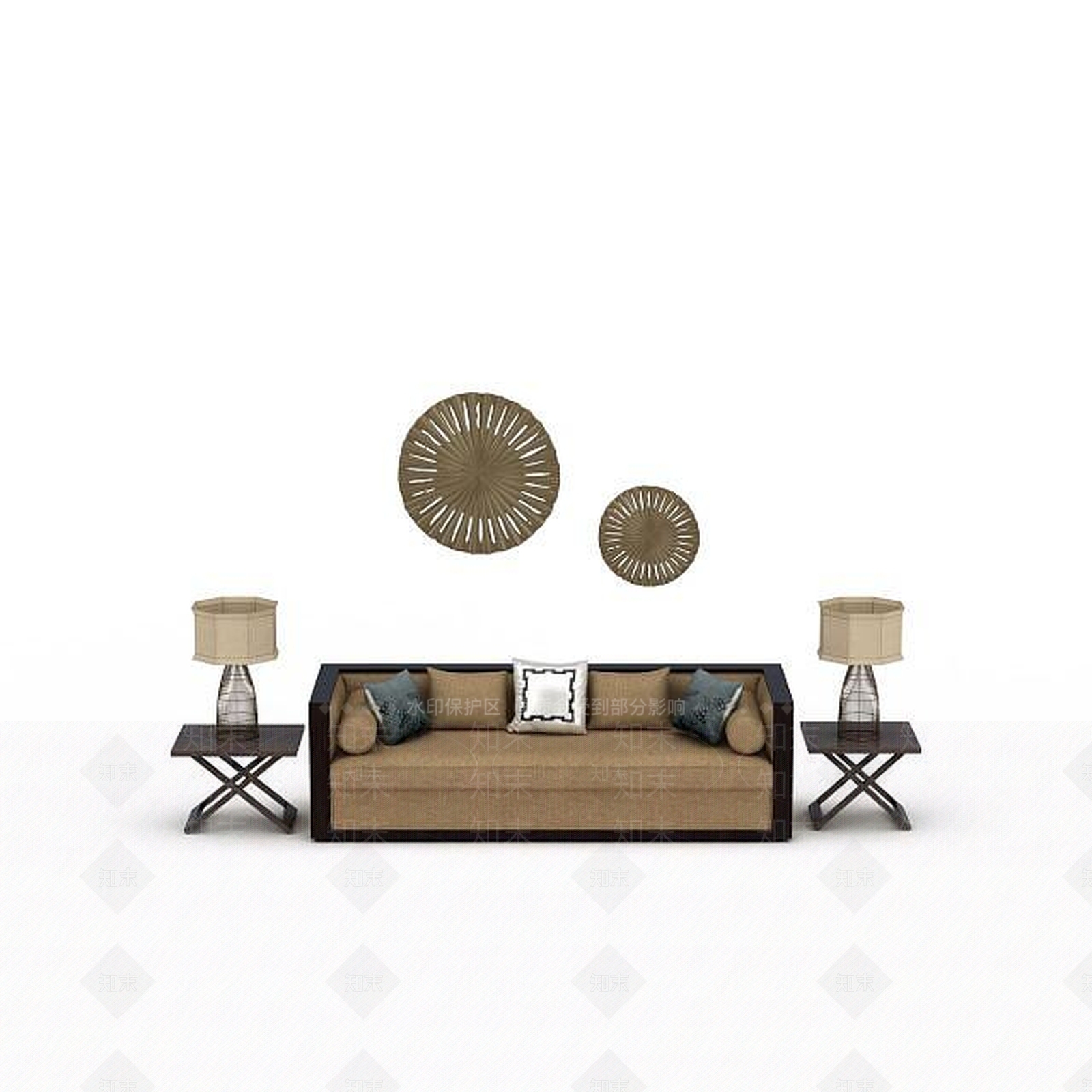 现代客厅休闲沙发3D模型下载【ID:1198667509】